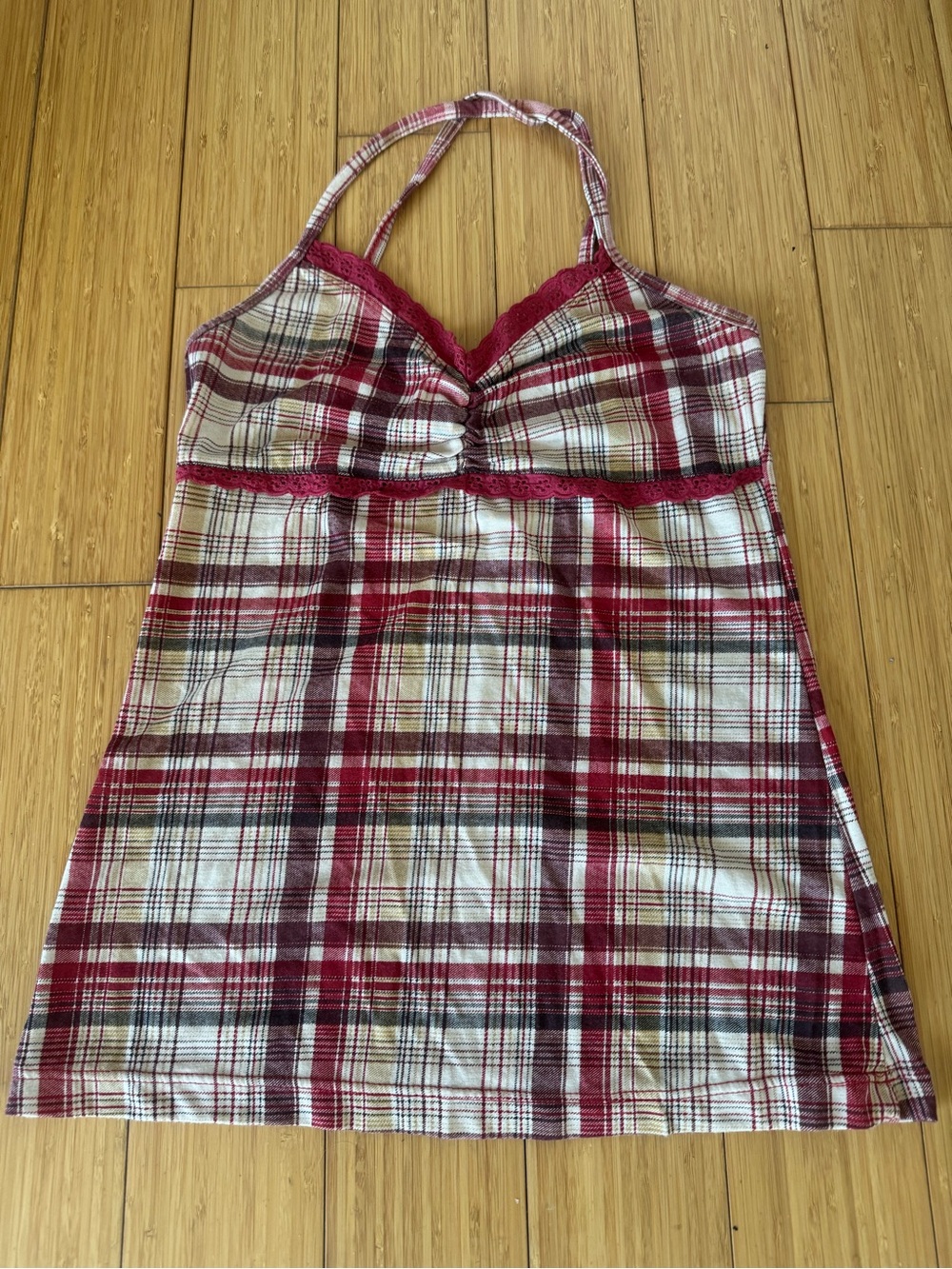 Plaid Tank Crisscross Back